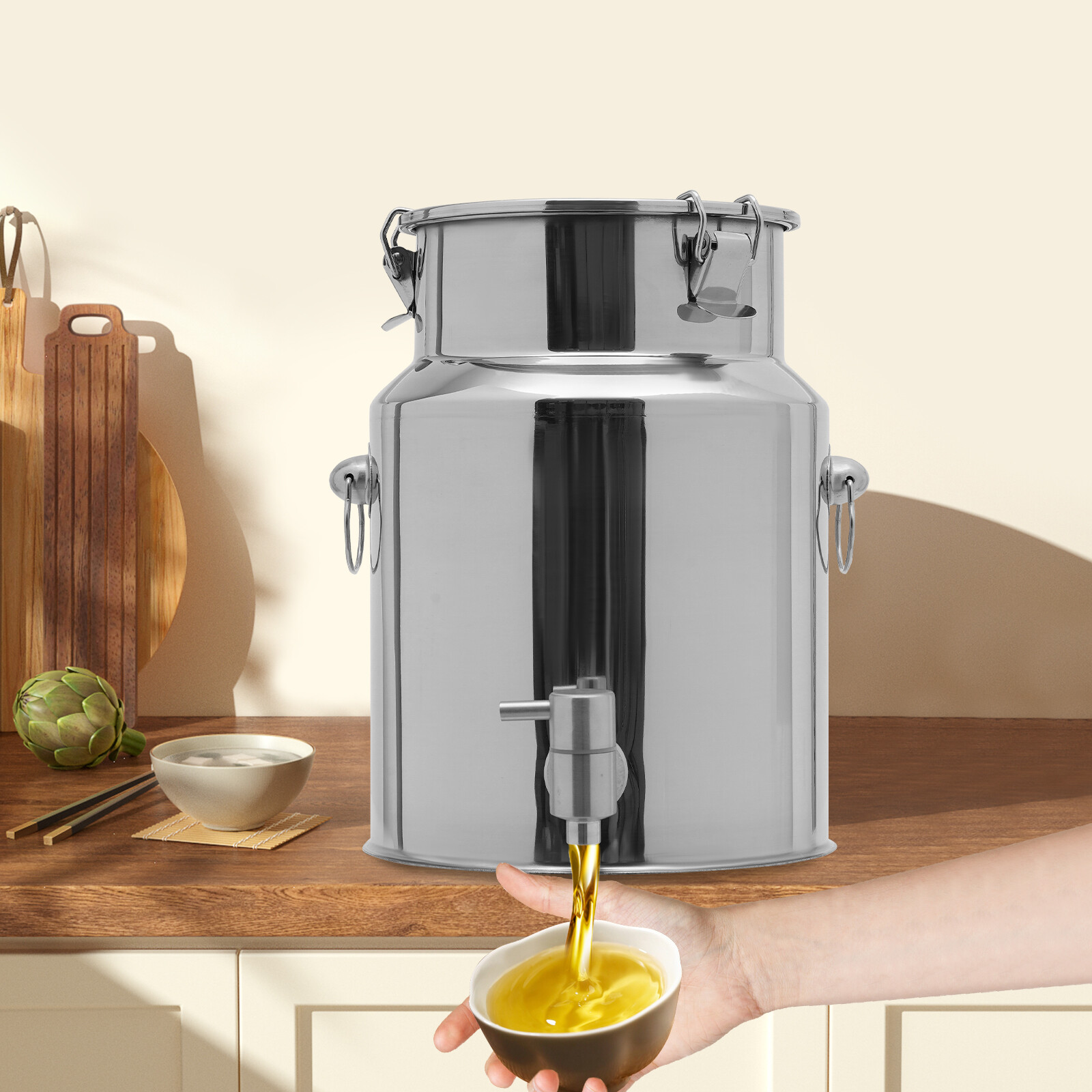 Beverage Drink Dispenser 304 Stainless Steel Milk Can Milk Transport Barrel