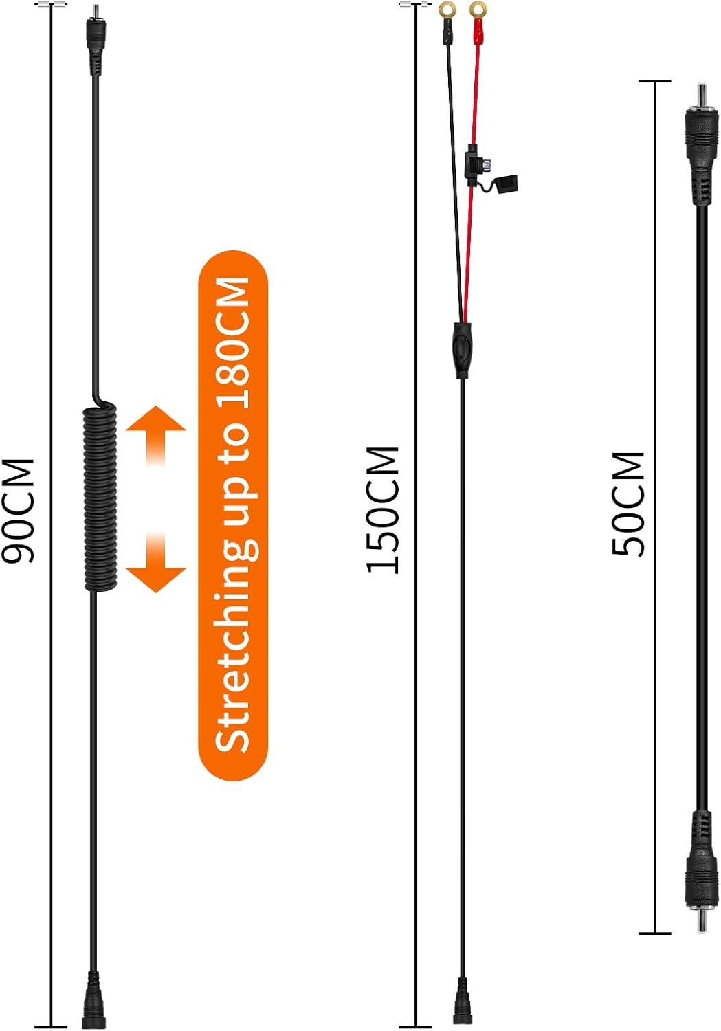 Snowmobile Helmet Heated Shield Cord, RCA Plug Heated Cord for Heated Most Elect