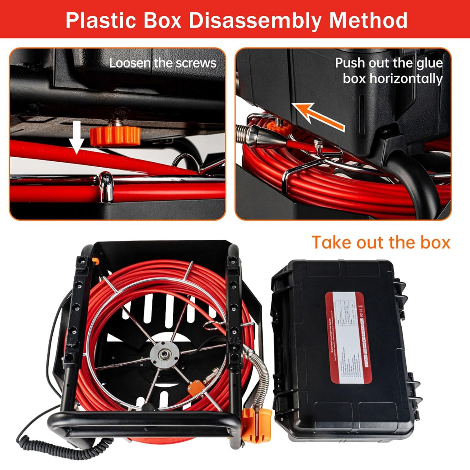 91.5m/300ft 10.1" Sewer Camera Pipe Inspection Camera 512Hz Locator