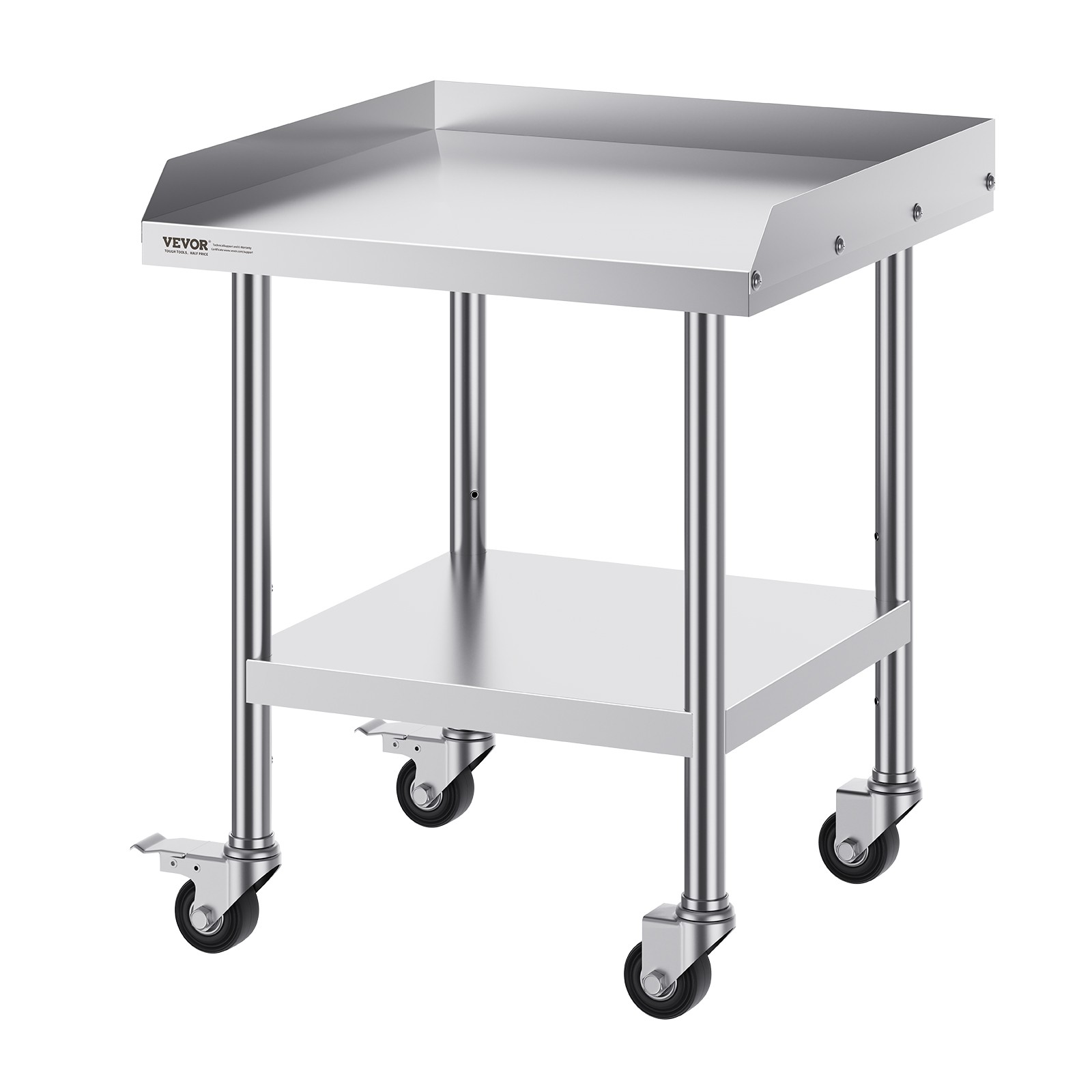 VEVOR Stainless Steel Work Table 24"x24" Commercial Food Prep Table W/ 4 Casters