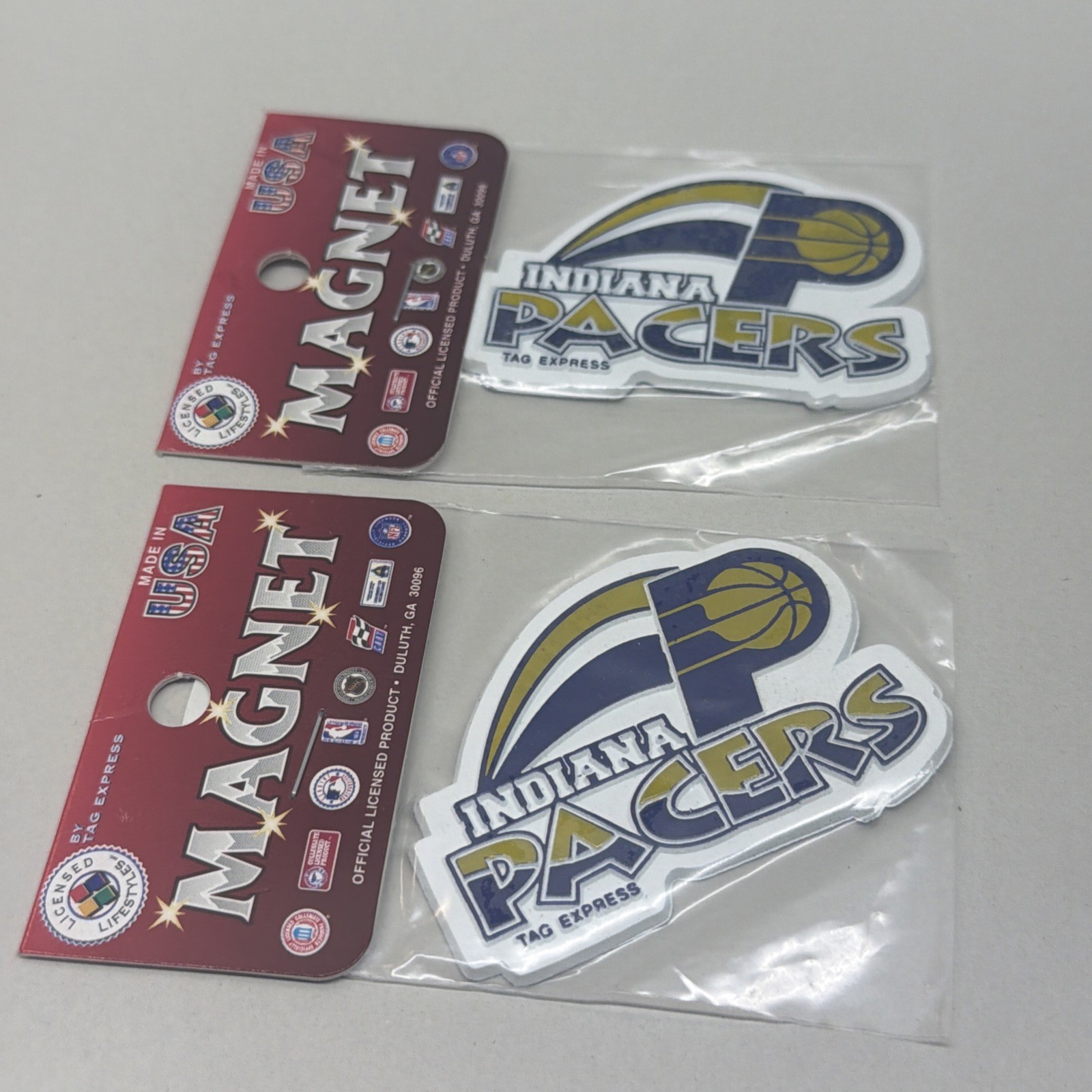 2x Tag Express NBA Pacers Standing Frame Magnets Express Rubber Magnets USA NEW