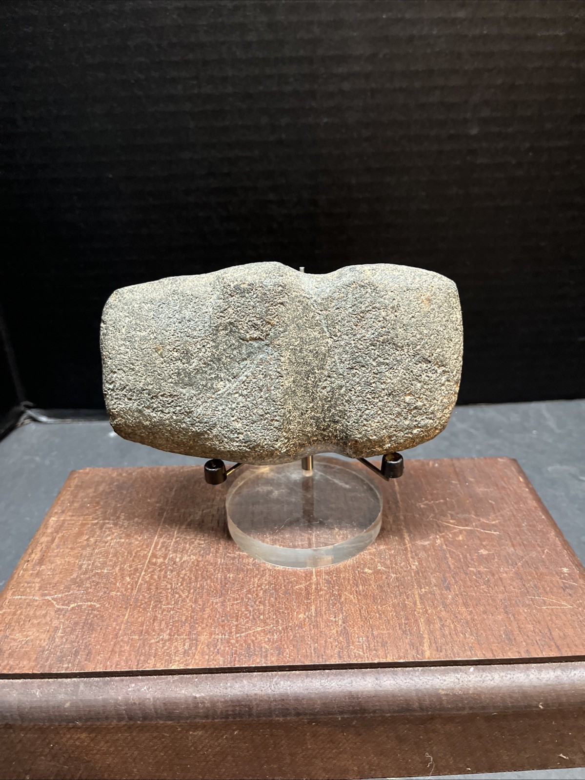 Large Granite Axe Head Authentic,from Cass County, Illinois Old Collection
