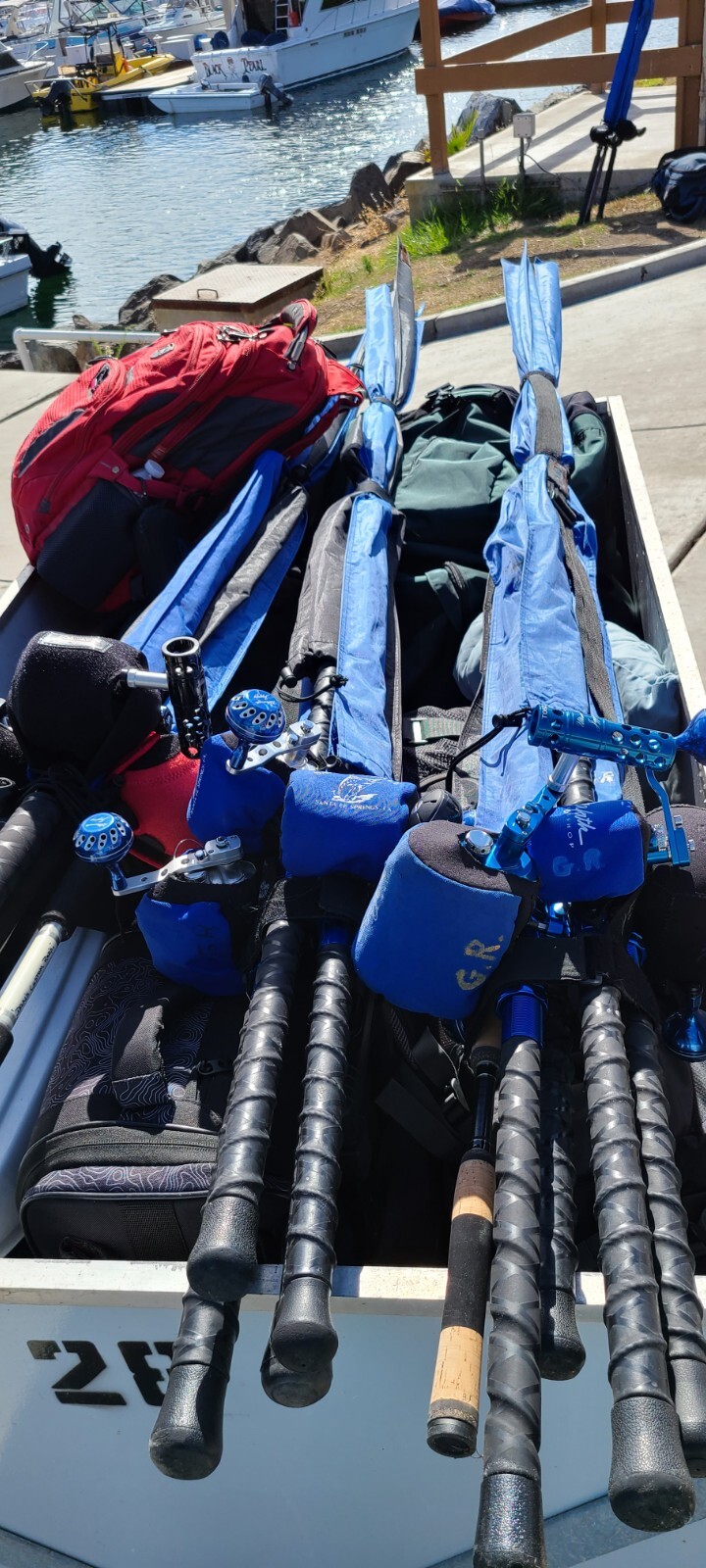 2-9' JAWS QUARTER CUT DESIGN TRAVEL ROD COVER FOR INSHORE OFFSHORE FISHING BLACK