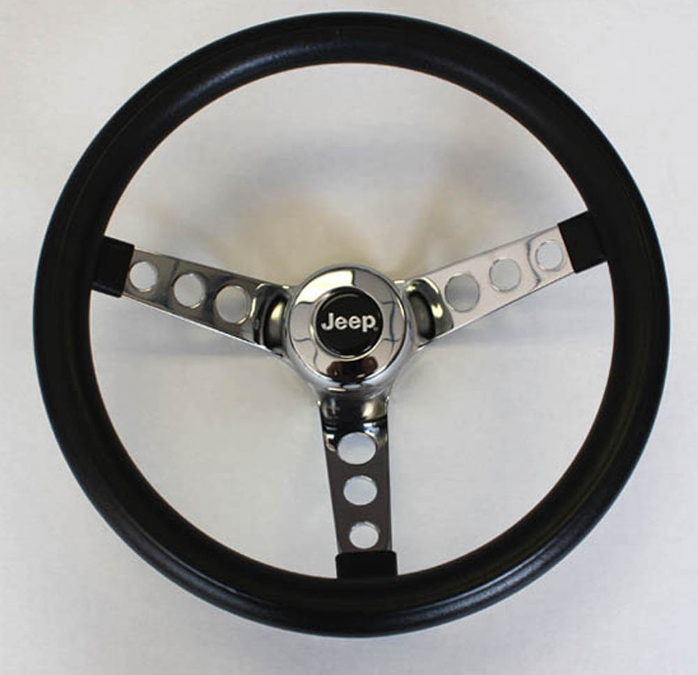 Classic Grant Black Steering Wheel 13 1/2" For 76-95 Jeep CJ5 CJ7 YJ Cherokee