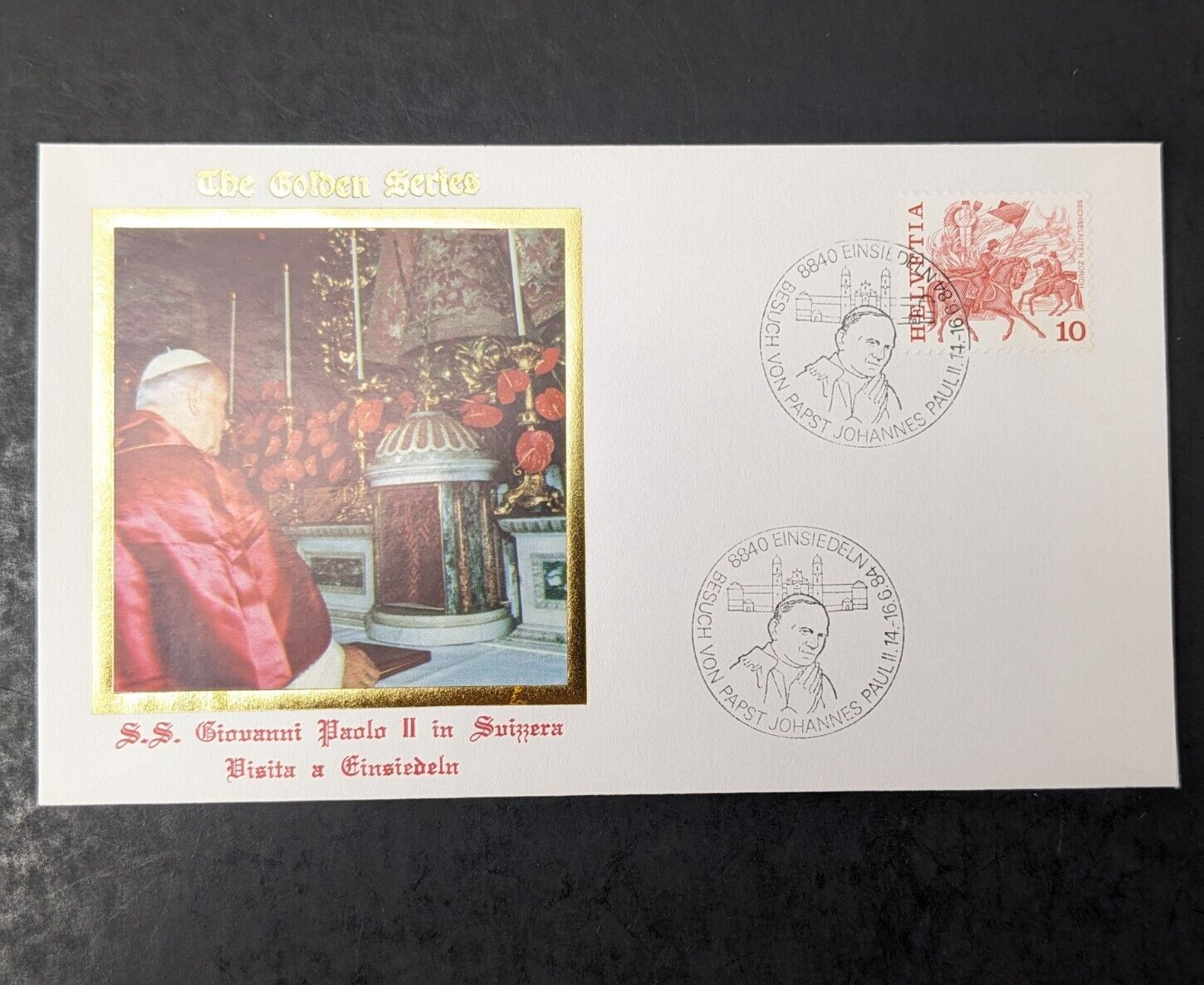 Pope John Paul II Golden Series Trip to Switzerland 10 Covers, Postcards Stamps