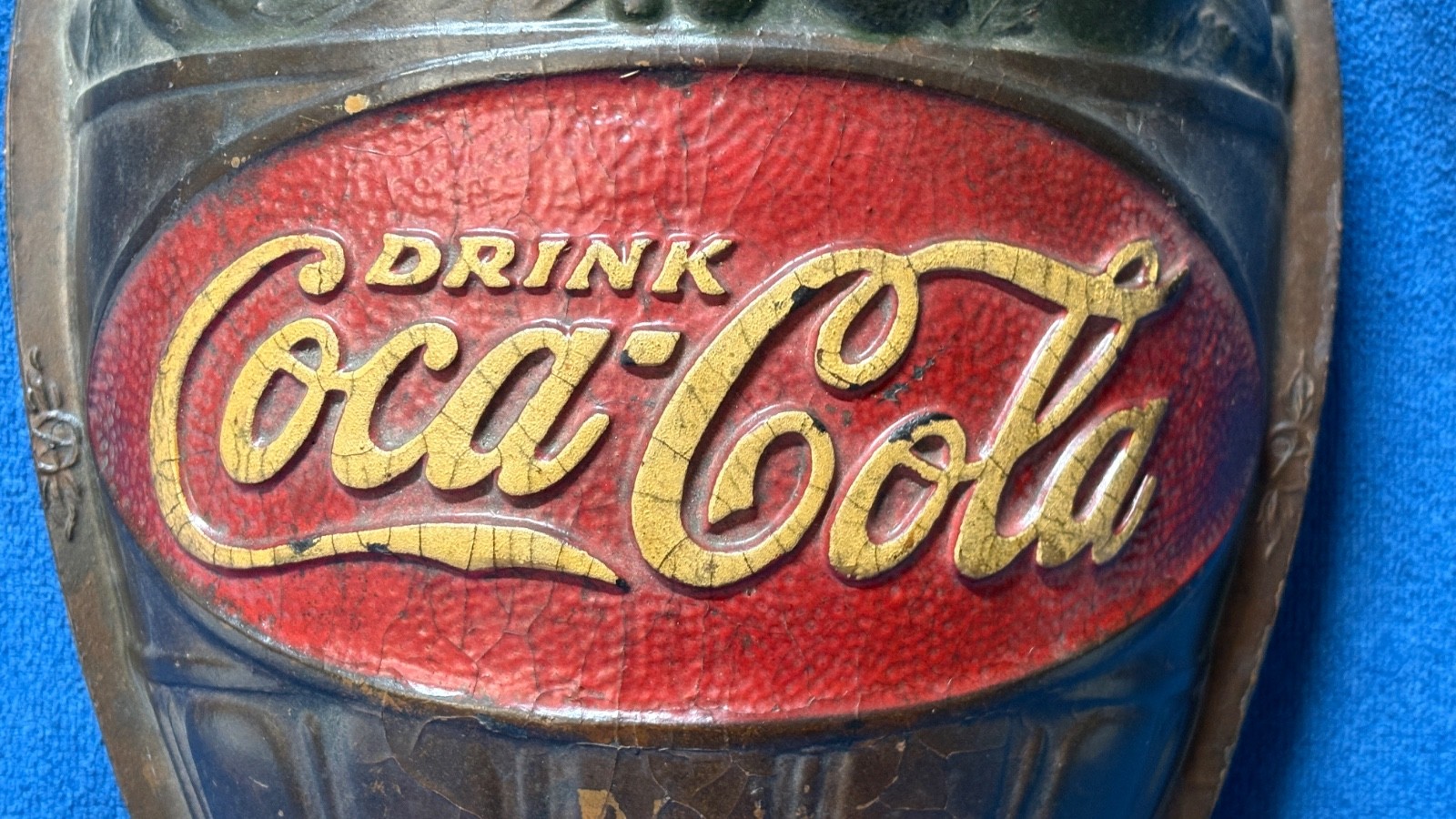 Coca Cola Original Wall Pocket Sconce Scarce Coke c.1925 Advertising Wall Sign