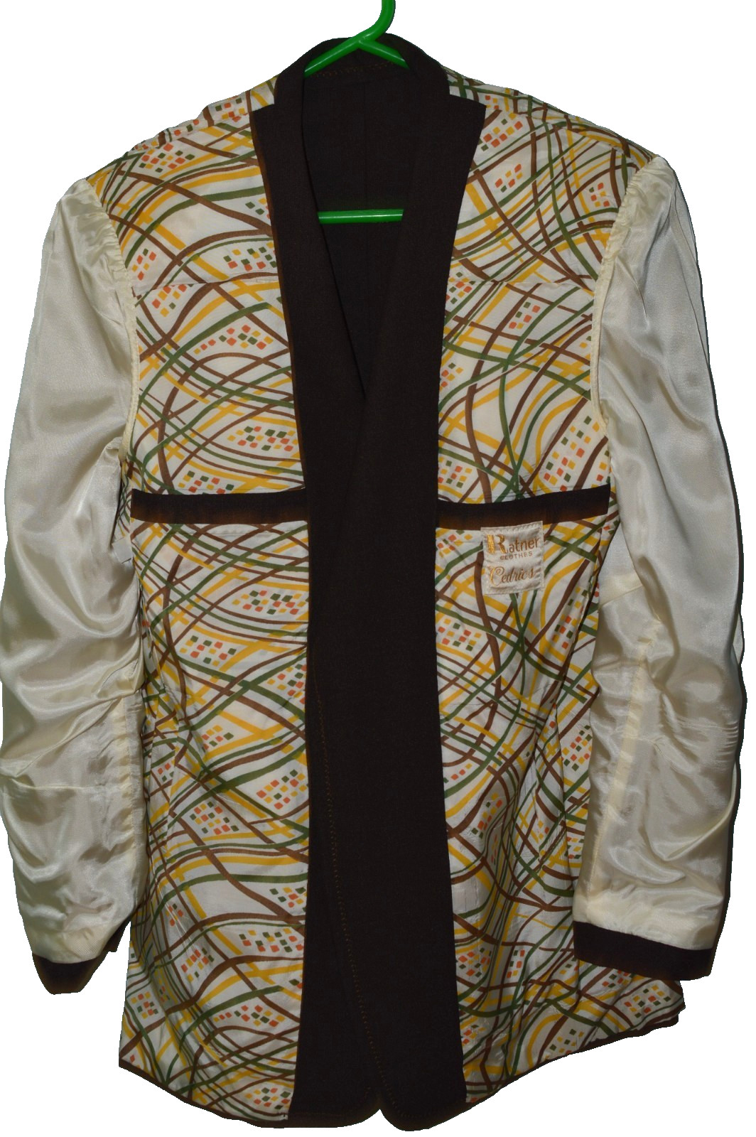 40L Long 40 L USA RATNER CLOTHES Mens Vintage Brown Polyester Blazer Suit Jacket