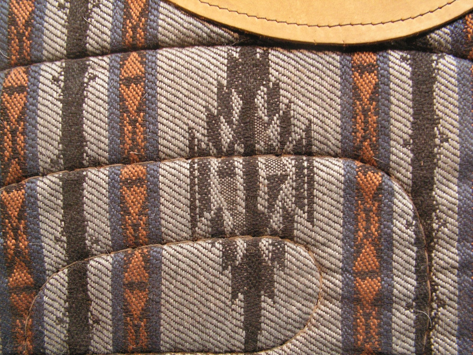 Vintage Saddle Pad Blanket Small Pony Southwestern 16 1/2" x 16" X 7/8" Leather