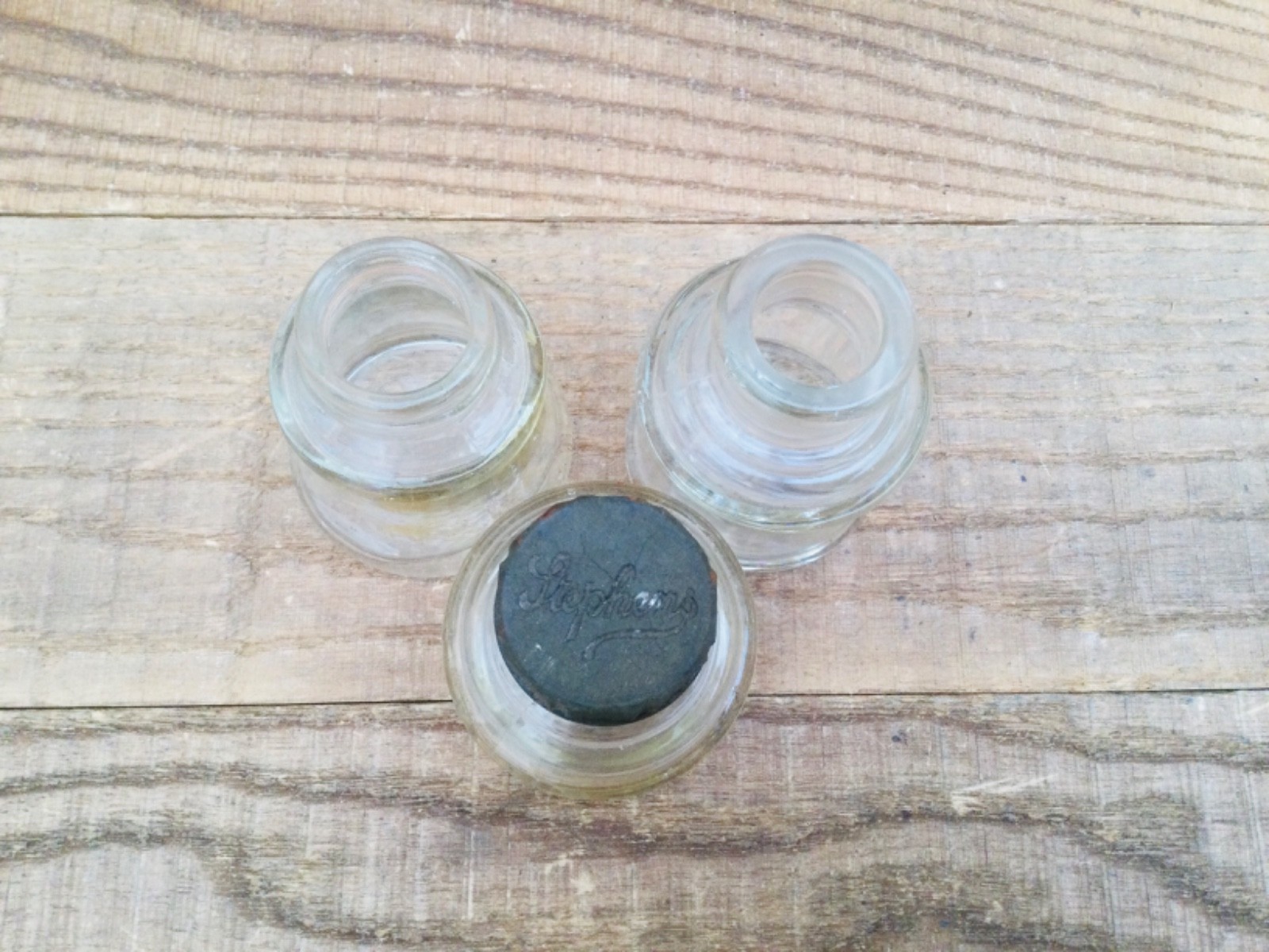 Vintage Glass Ink Bottles Selection - Stephens Ink Bottles