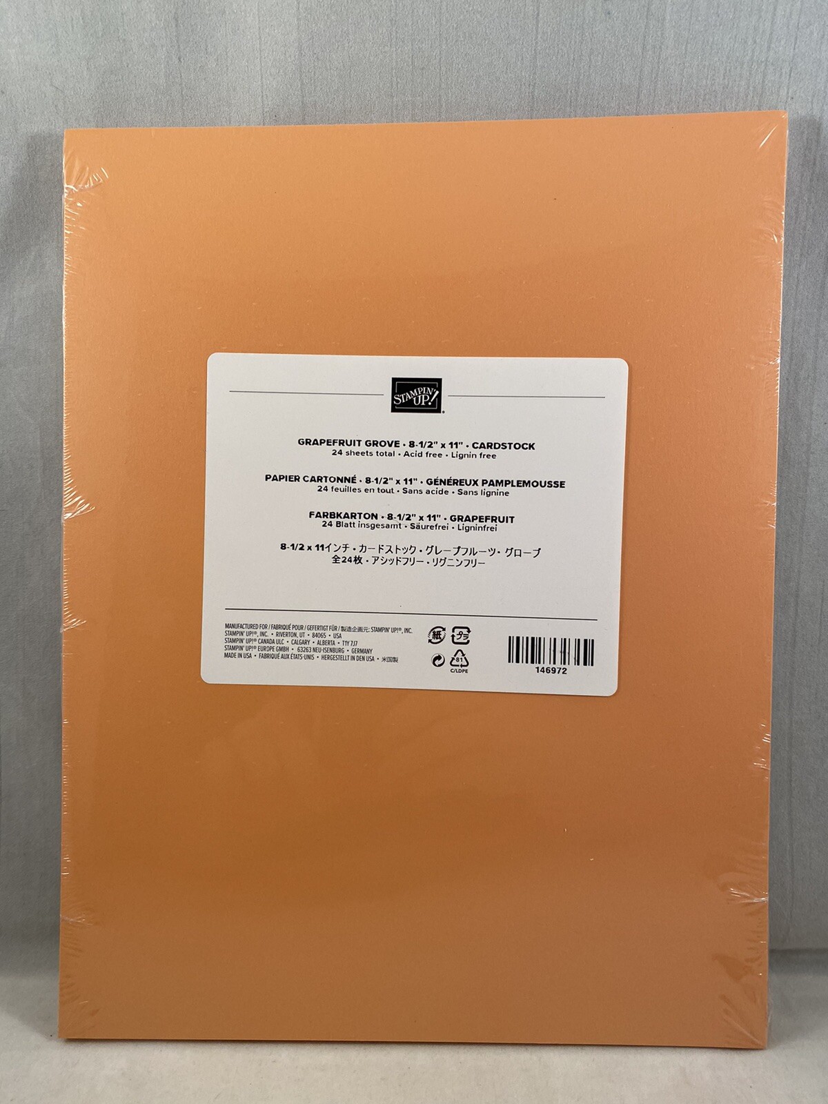 GRAPEFRUIT GROVE cardstock Stampin Up 8.5 X 11 -Comb Ship Disc Available