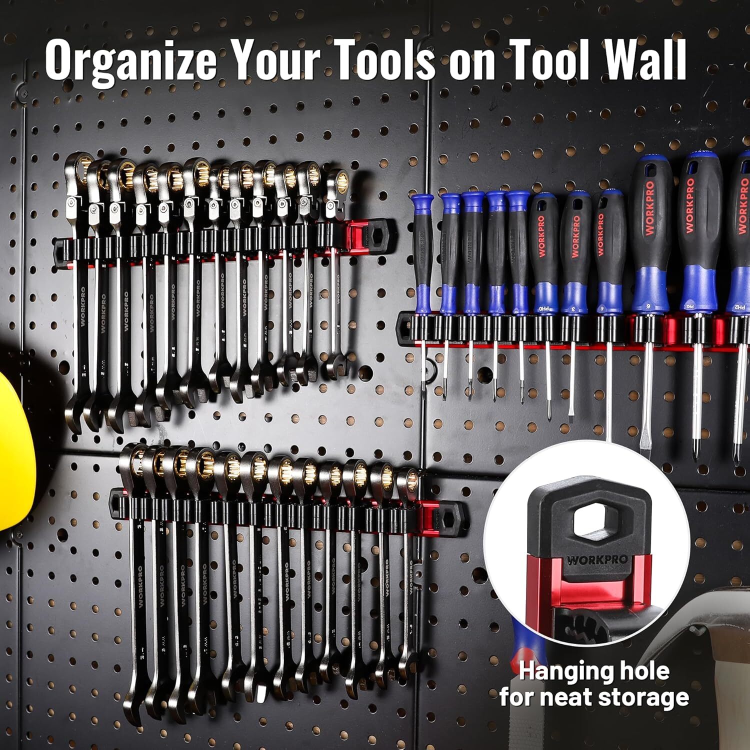WORKPRO Magnetic Screwdriver Organizer&Wrench Organizer (Tools not Included) 2PC