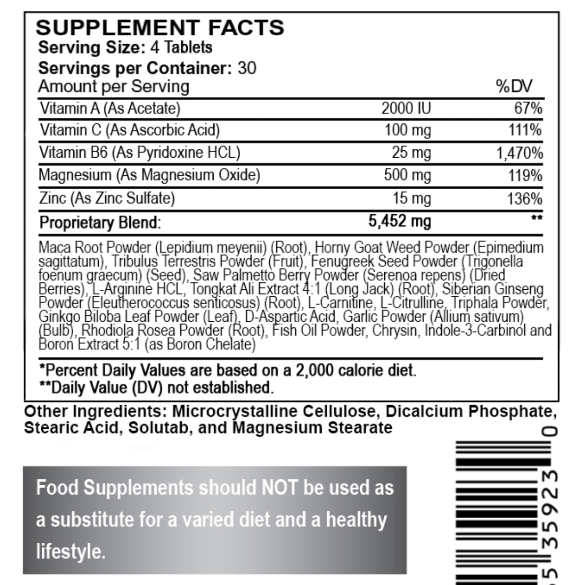 Monster Test Testosterone Booster Testosterona Supplement for Men AM and PM 2 Pk