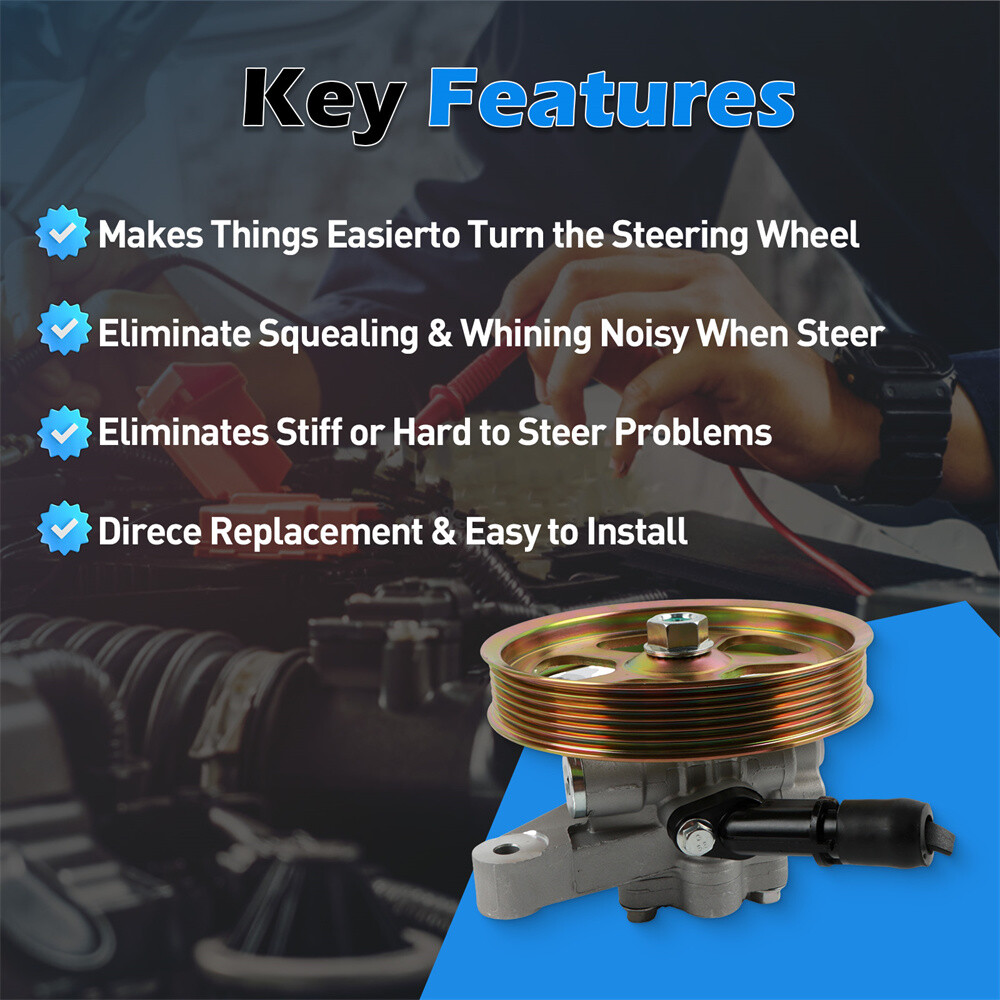 Power Steering Pump w/ Pulley For 2003-13 Honda Odyssey Acura MDX Pilot 21-5442