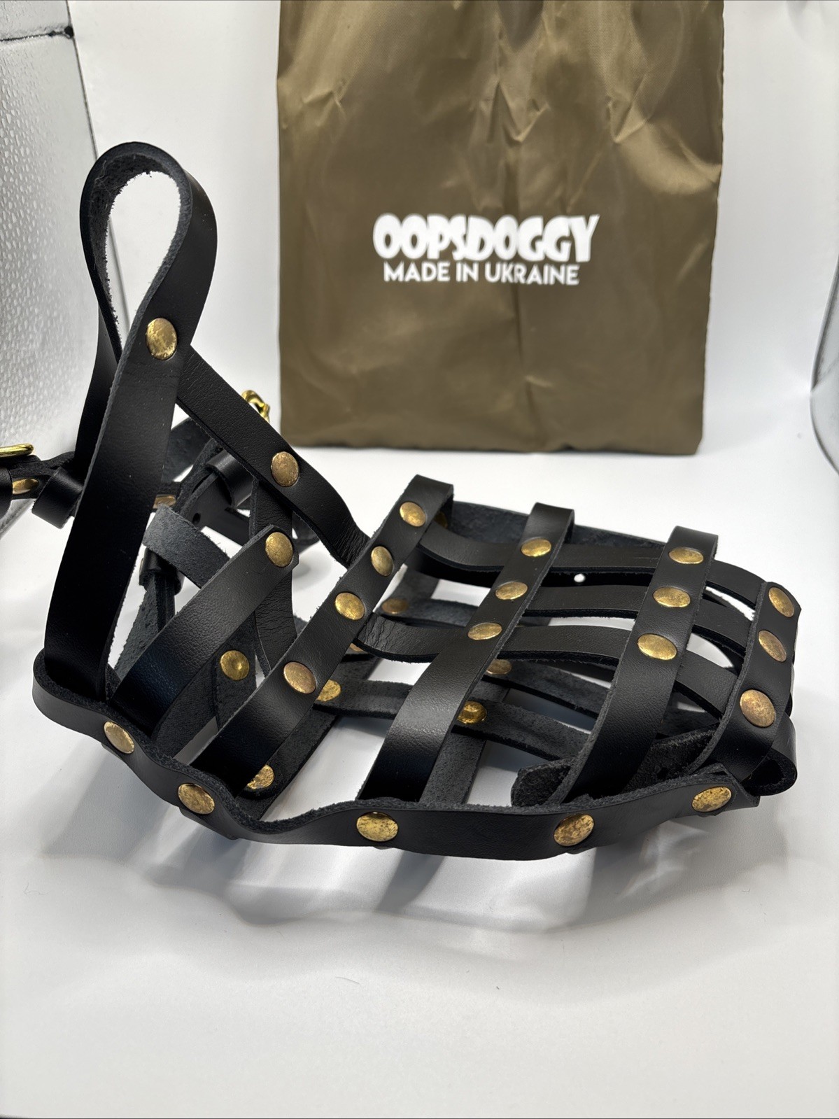 OOPSDOGGY Leather Dog Muzzle for German Shepherd, Leather Breathable New