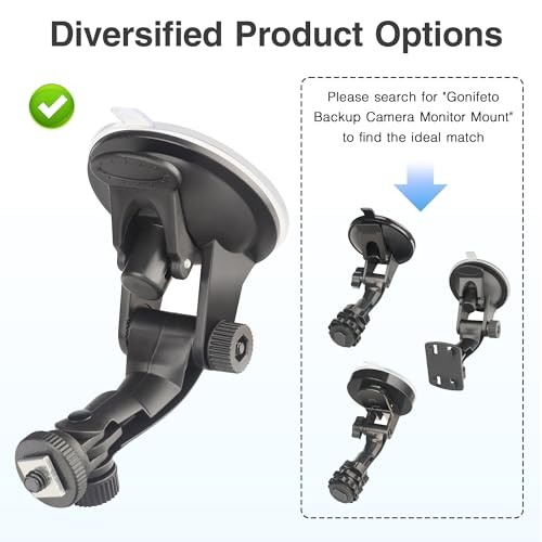 Backup Camera Monitor Mount, 7in Rear View Display, Suction Cup Holder, RV