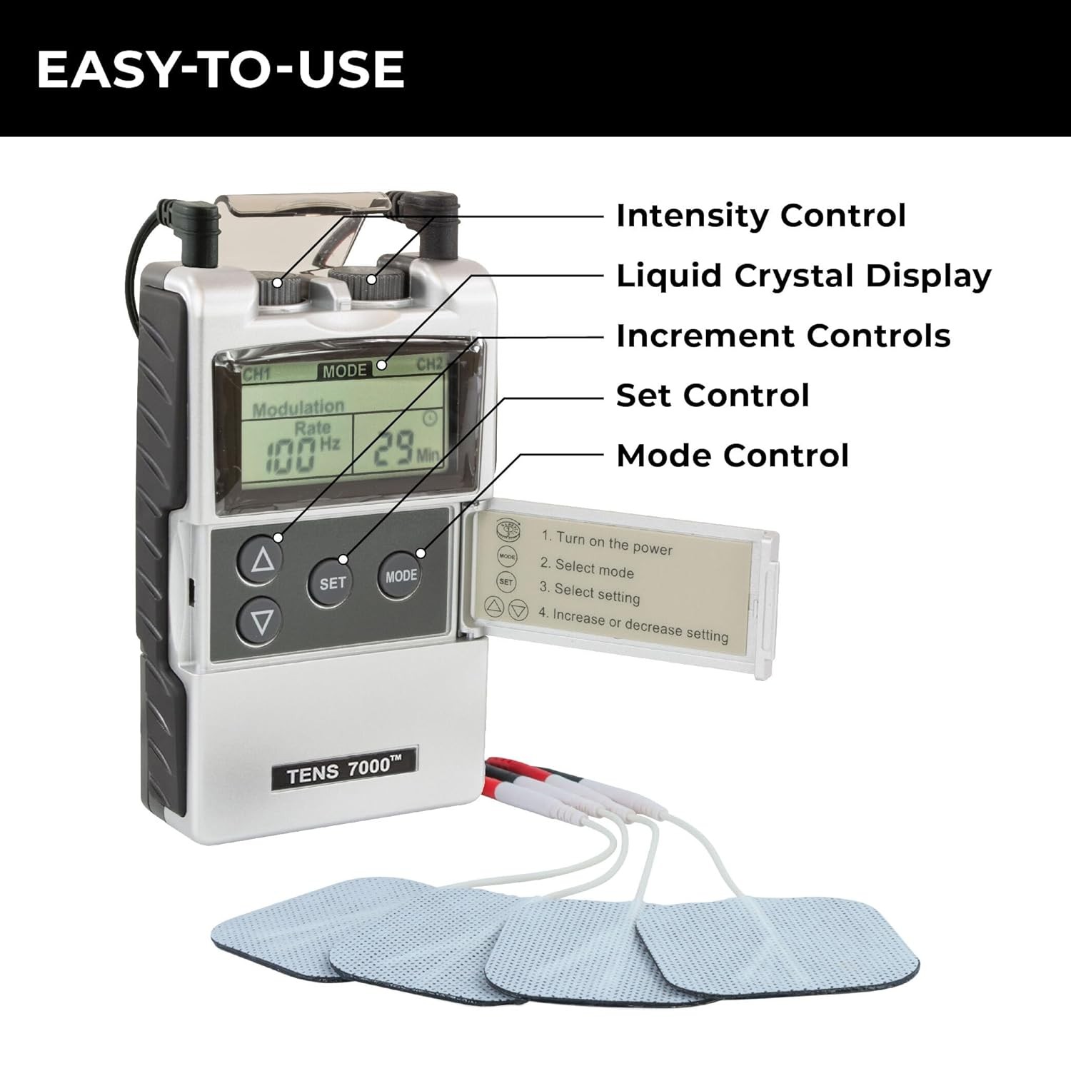 TENS 7000 Digital Muscle Stimulator Pain Relief Unit Device