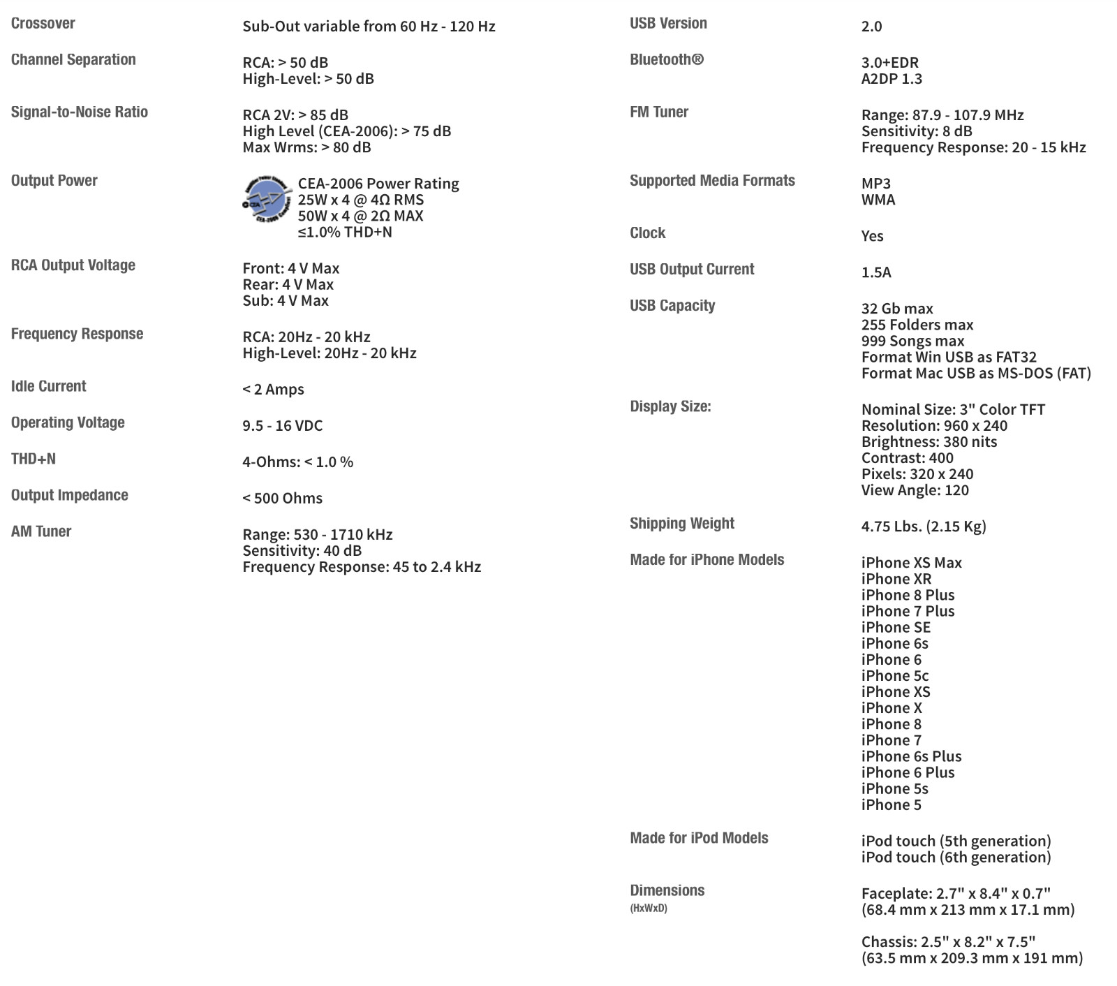 ROCKFORD FOSGATE PMX-HD9813 / Digital Media Receiver 1998-2013 Harley-Davidson