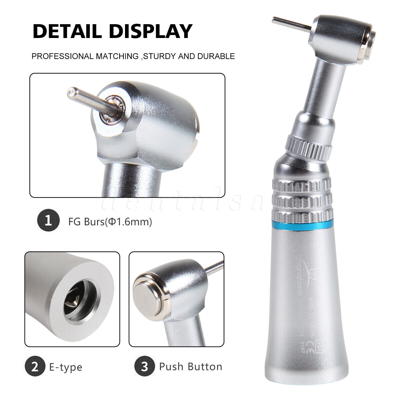 Dental Slow Speed Push Button Contra Angle Handpiece For NSK 1.6mm Friction Grip