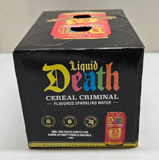 Fruity Pebbles Liquid Death Cereal Criminal Sparkling Water 12 Oz Cans