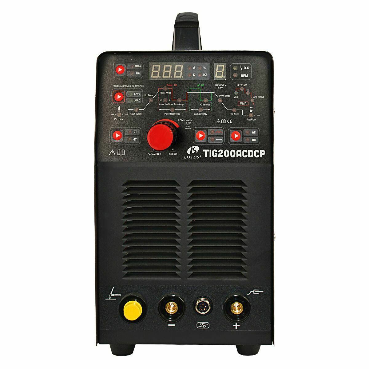 TIG200ACDCP 200A AC/DC Pulse Aluminum TIG/STICK ARC Welder with Digital Control