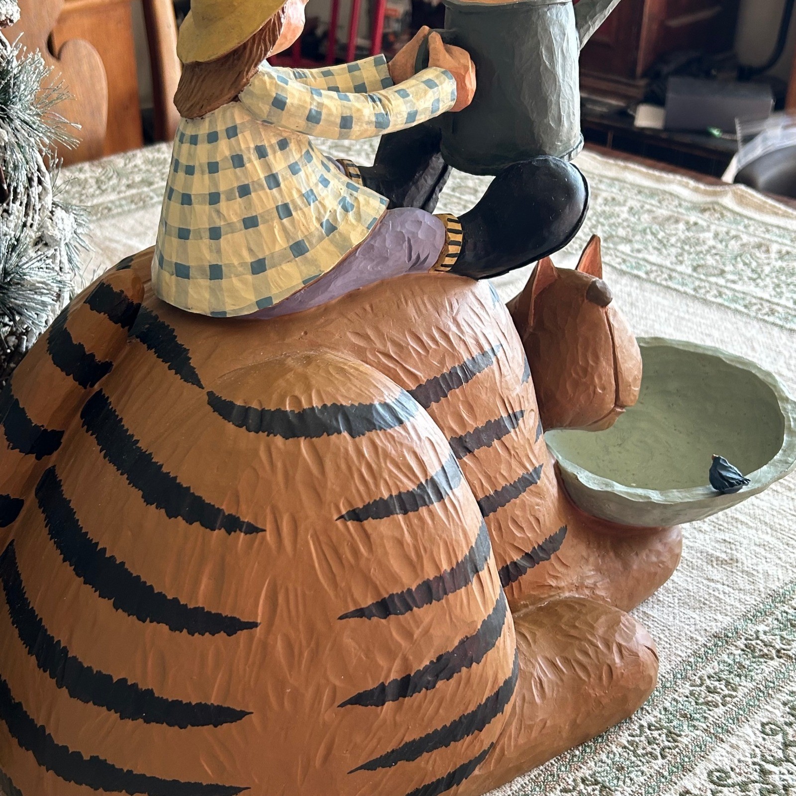 Kitty Bird Bath Feeder Williraye Studio WW7206 Folk Art Figurine Candy Dish Keys