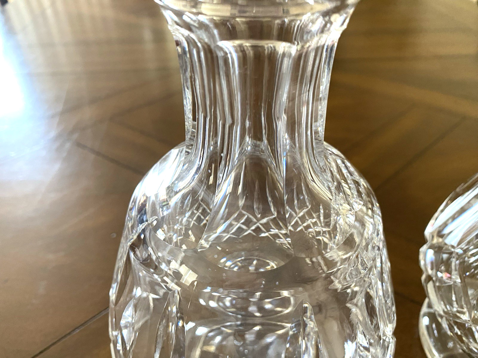 Set Of 2 Waterford Lismore 12" Crystal Liquor Brandy Decanters W/Stoppers Signed