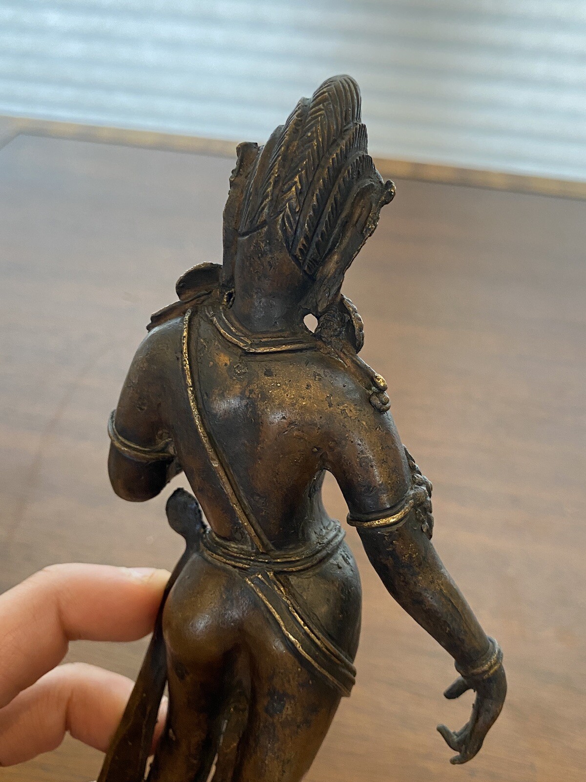 ANTIQUE Buddhist Deity Avalokiteshvara Bodhisattva Cast Bronze Sculpture 8.5"H