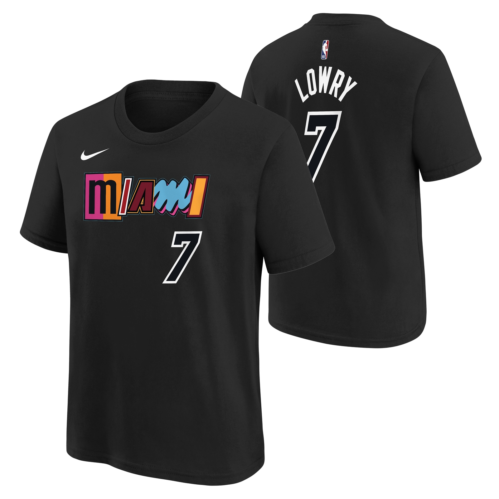 Nike NBA Boys Youth (8-20) Kyle Lowry Miami Heat Short Sleeve T-Shirt, Black
