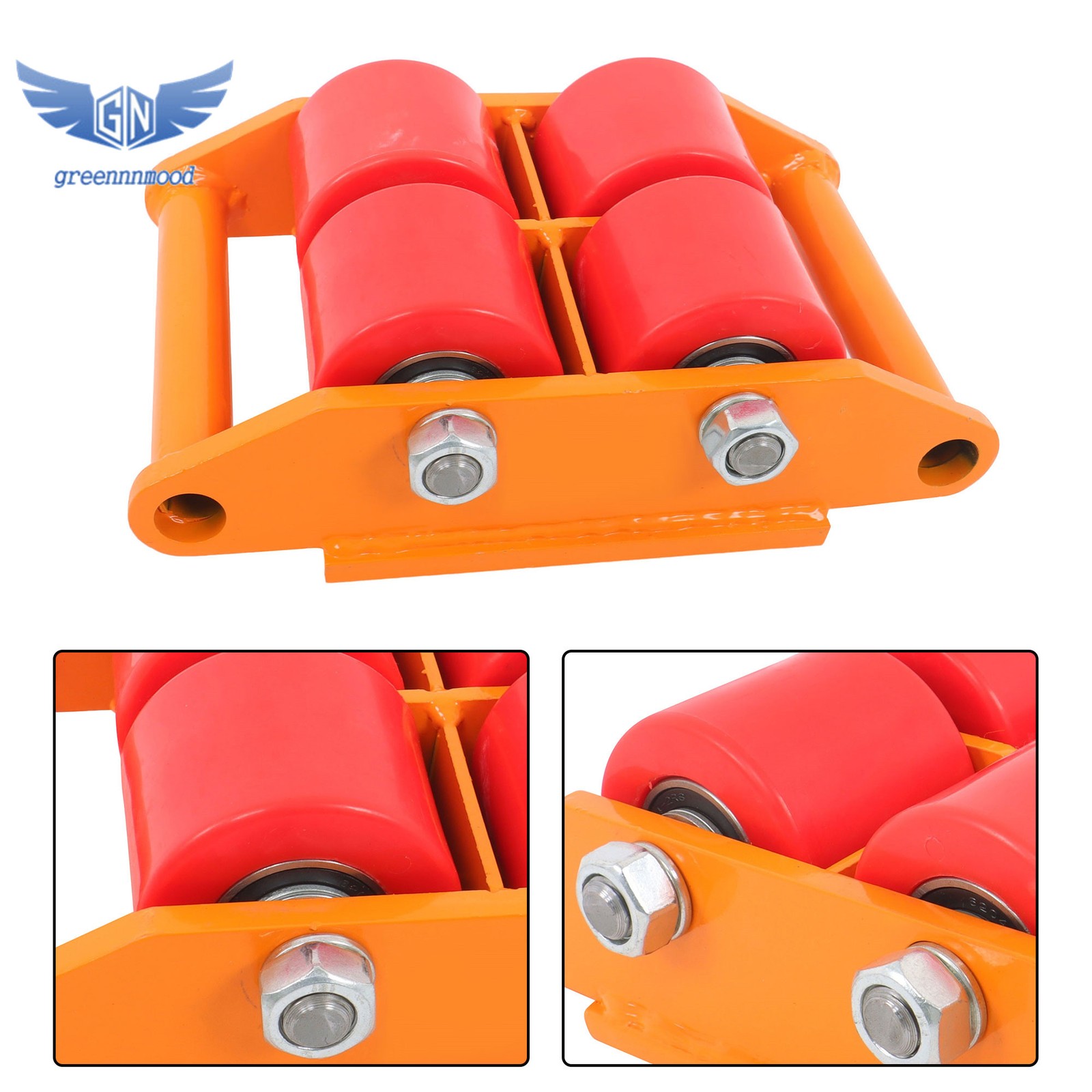 4PCS Heavy Duty Machinery Skates Dolly Machinery Moving Skate 6T / 13200LBS