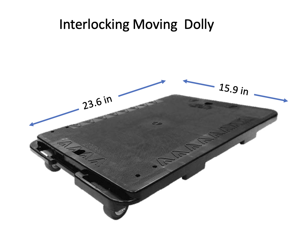Interlocking Plastic Moving Dolly Movers Platform Utility Cart Heavy Duty 440LBs
