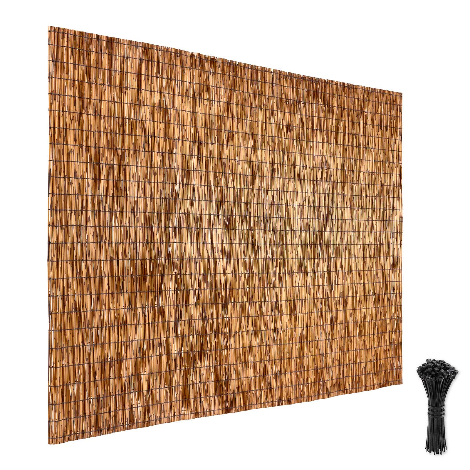 Uimoso Natural Reed Fence Panel 6 ft x 16.4ft Privacy Screen Roll for Garden Use