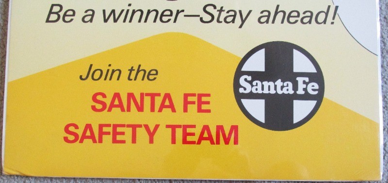 ORIGINAL Santa Fe Railroad Poster PLAY IT SAFE w Chico
