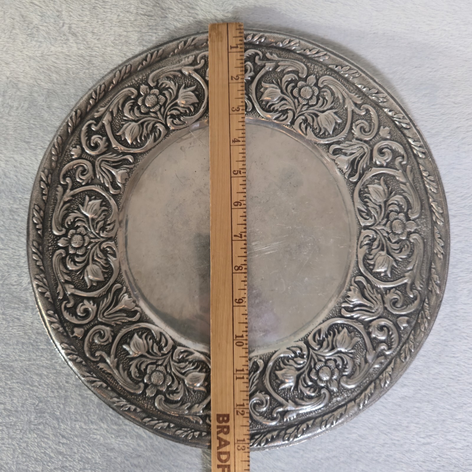 Vintage Wilton Armetale RWP Serving Bowl Tray Set Floral Scroll Aluminum USA