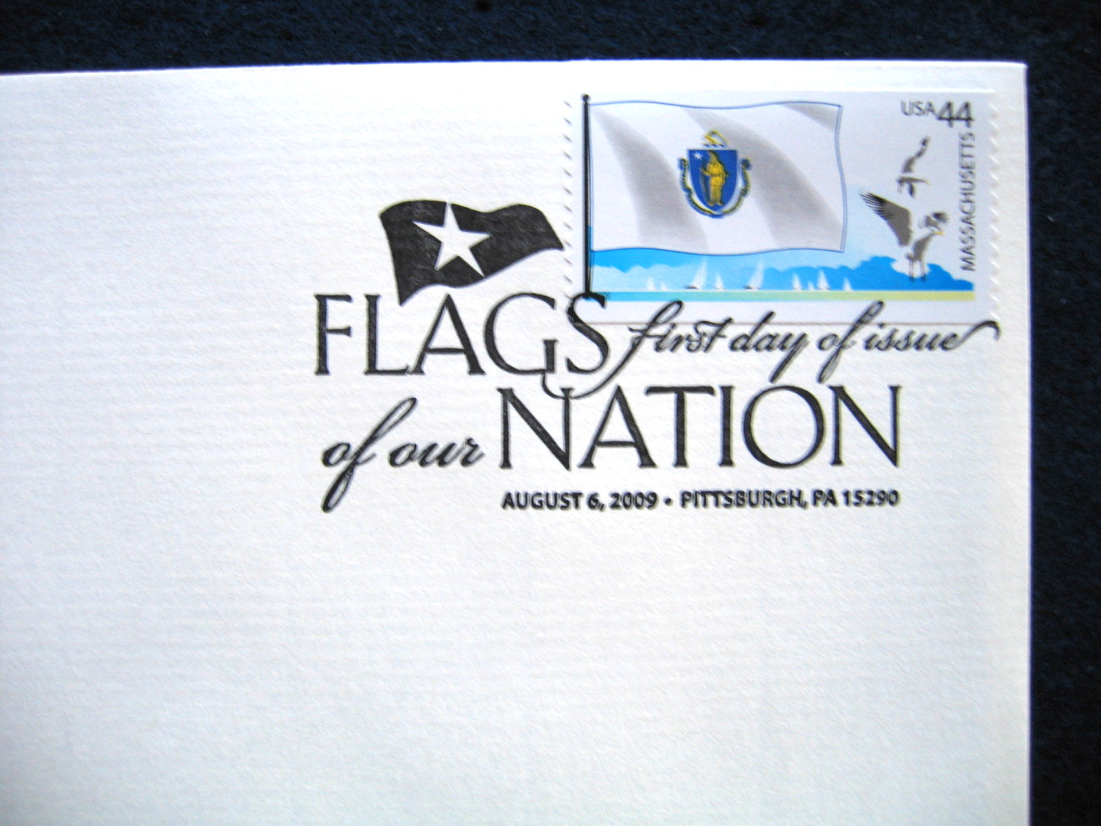 2008 Flags of our Nation Massachusetts Replica FDC 22kt Gold Golden Cover Stamp