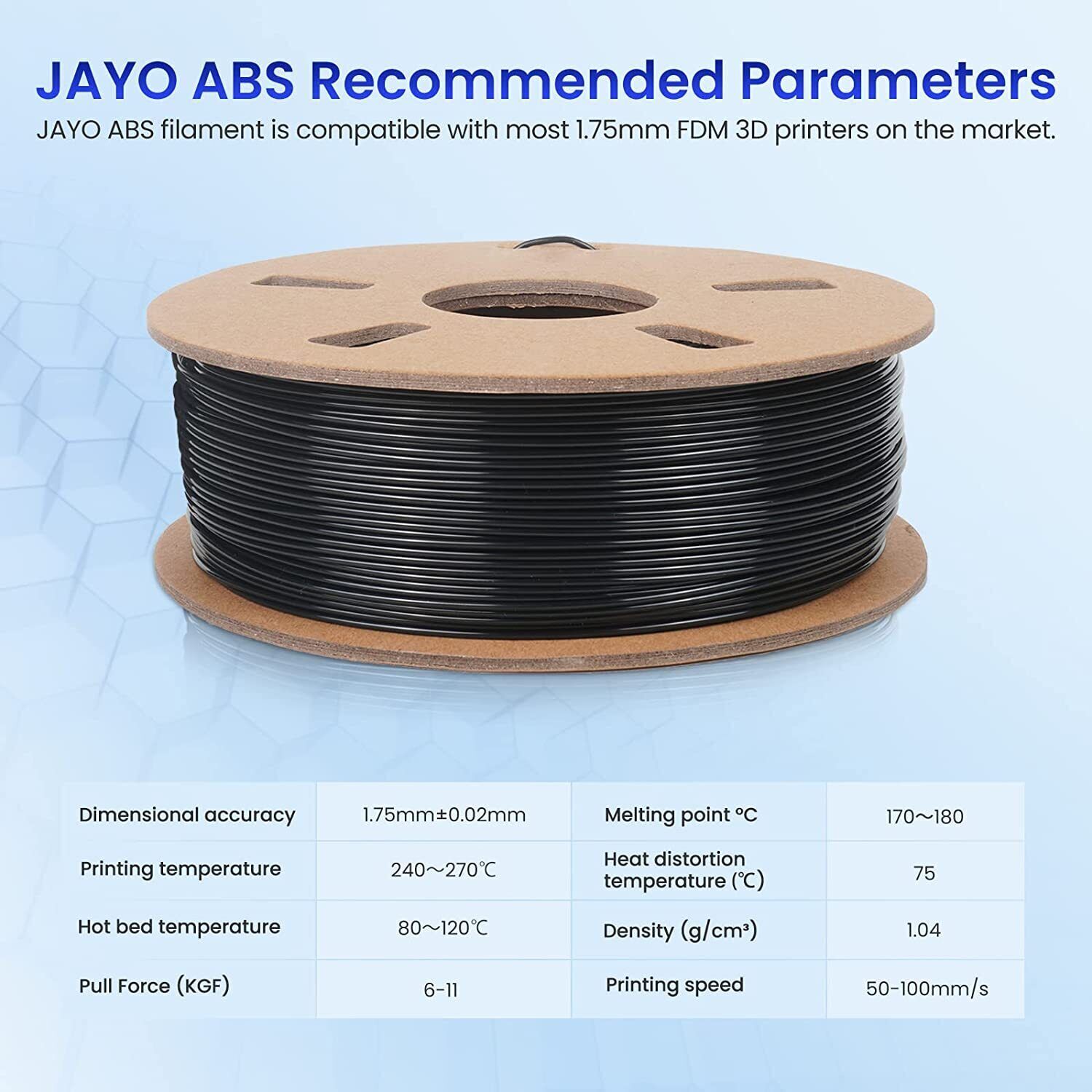 JAYO 11KG 3D Printer Filament 1.1KG/SET 1.75mm PLA PLA+ SILK PETG PLA Meta Wood