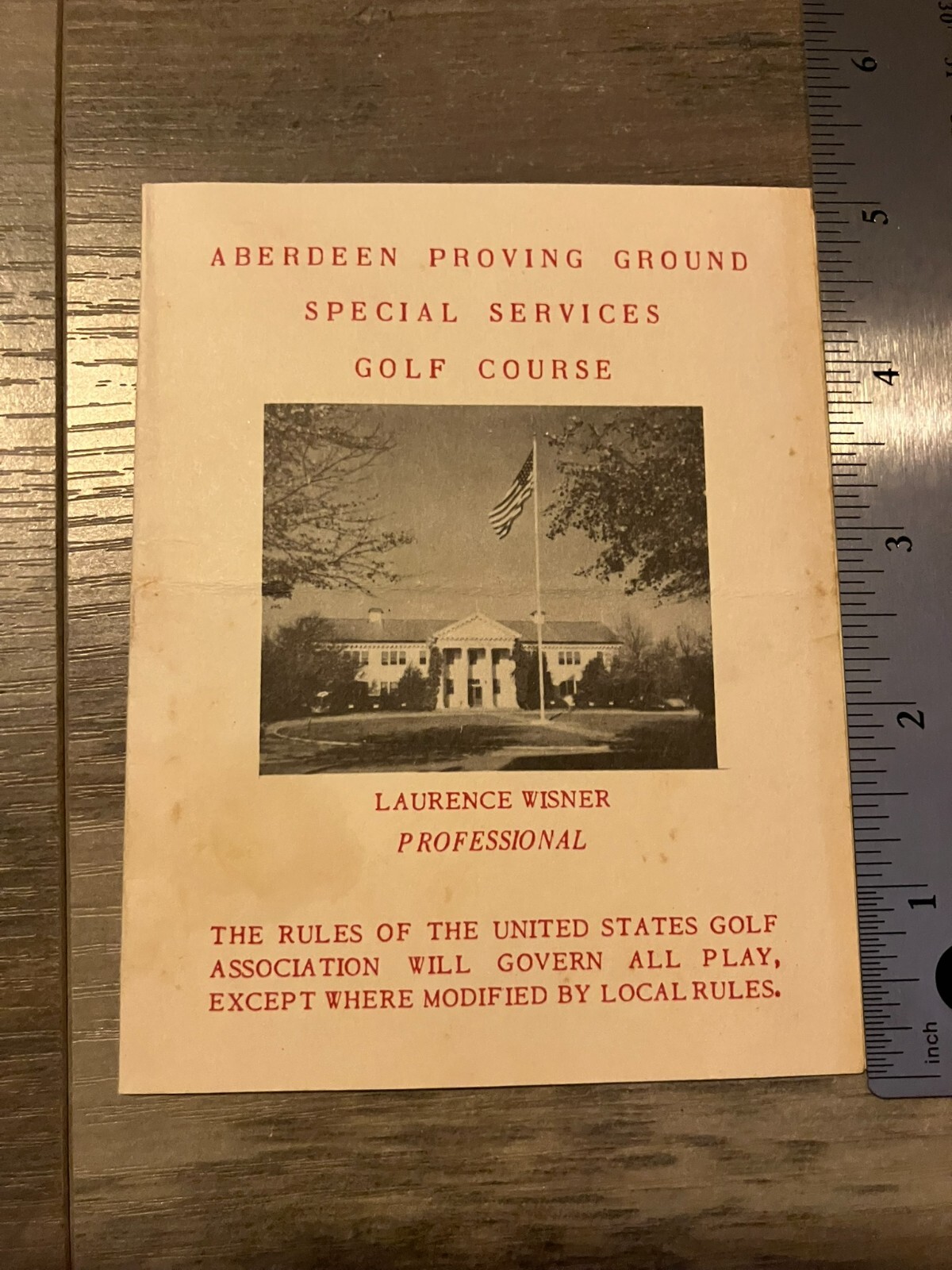VTG Abderdeen Proving Grounds Golf Scorecard Military Army