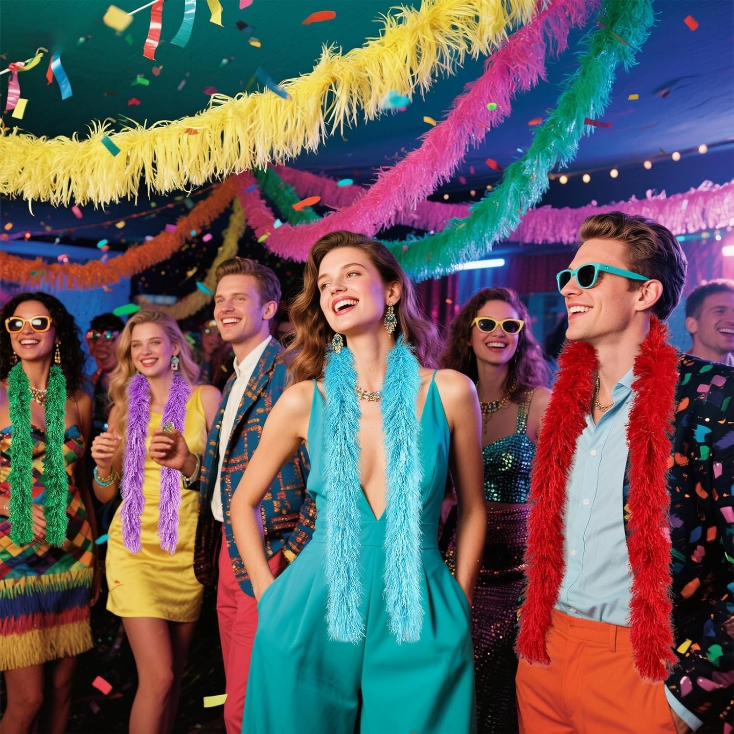 7 Color Fluffy Boa Artificial 5ft Feather Faux Fur Costume Halloween Decoration