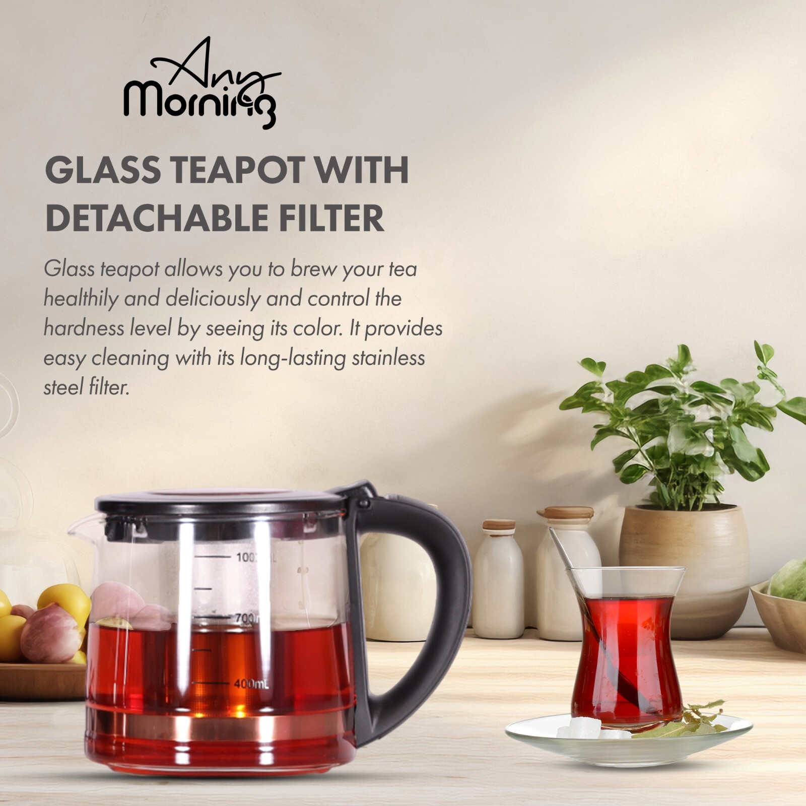 Any Morning Tea Maker Electrical Turkish Tea Machine Teapot Samovar 68 oz