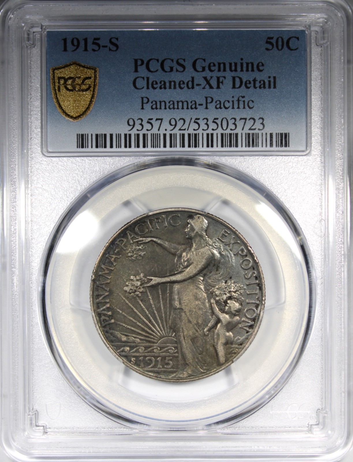 1915-S Panama Pacific Commemorative Half Dollar PCGS XF Details Cleaned