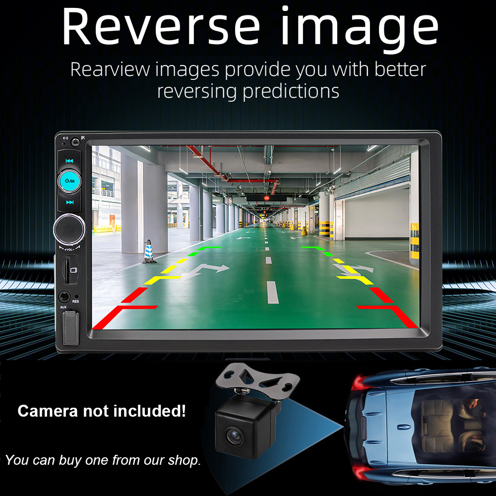 Single 1Din 7" Touch Screen Stereo Bluetooth Radio Car Apple/Android Carplay GPS