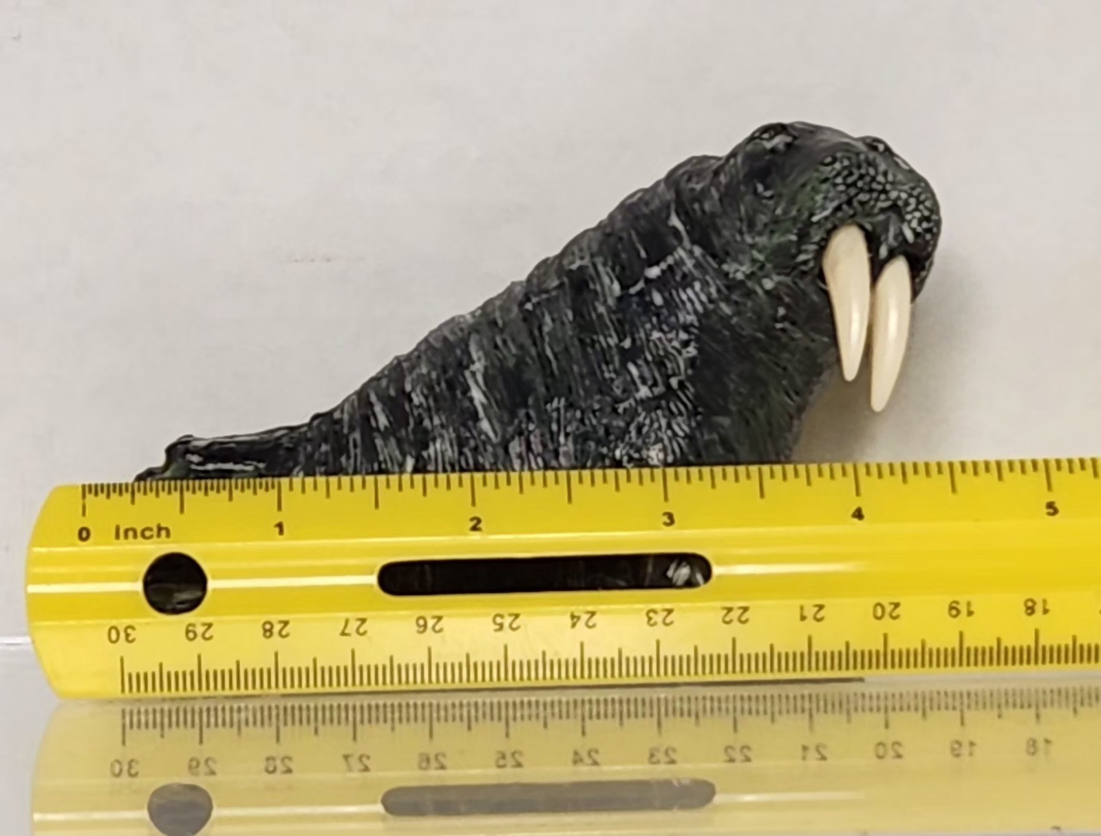 A Wolf Original Mounted Walrus Soapstone Sculpture Hand Made in Canada