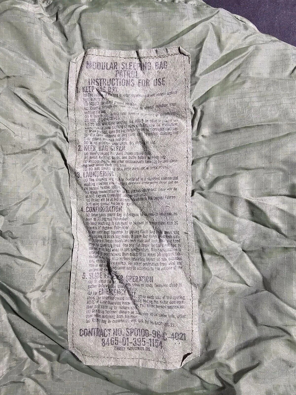 US Military MSS Modular OD Green Patrol Lightweight Sleeping Bag USGI GC