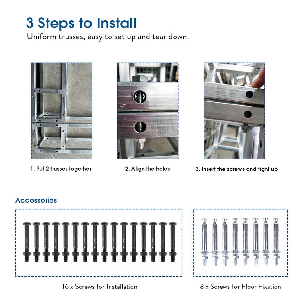 Square Box Truss Trussing Segment Kit for Tent System DJ Lighting Portable Stage