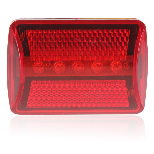 Red Bicycle Bike Rear Tail Light 5-LED Safety Flashing Mount AA Battery Powered