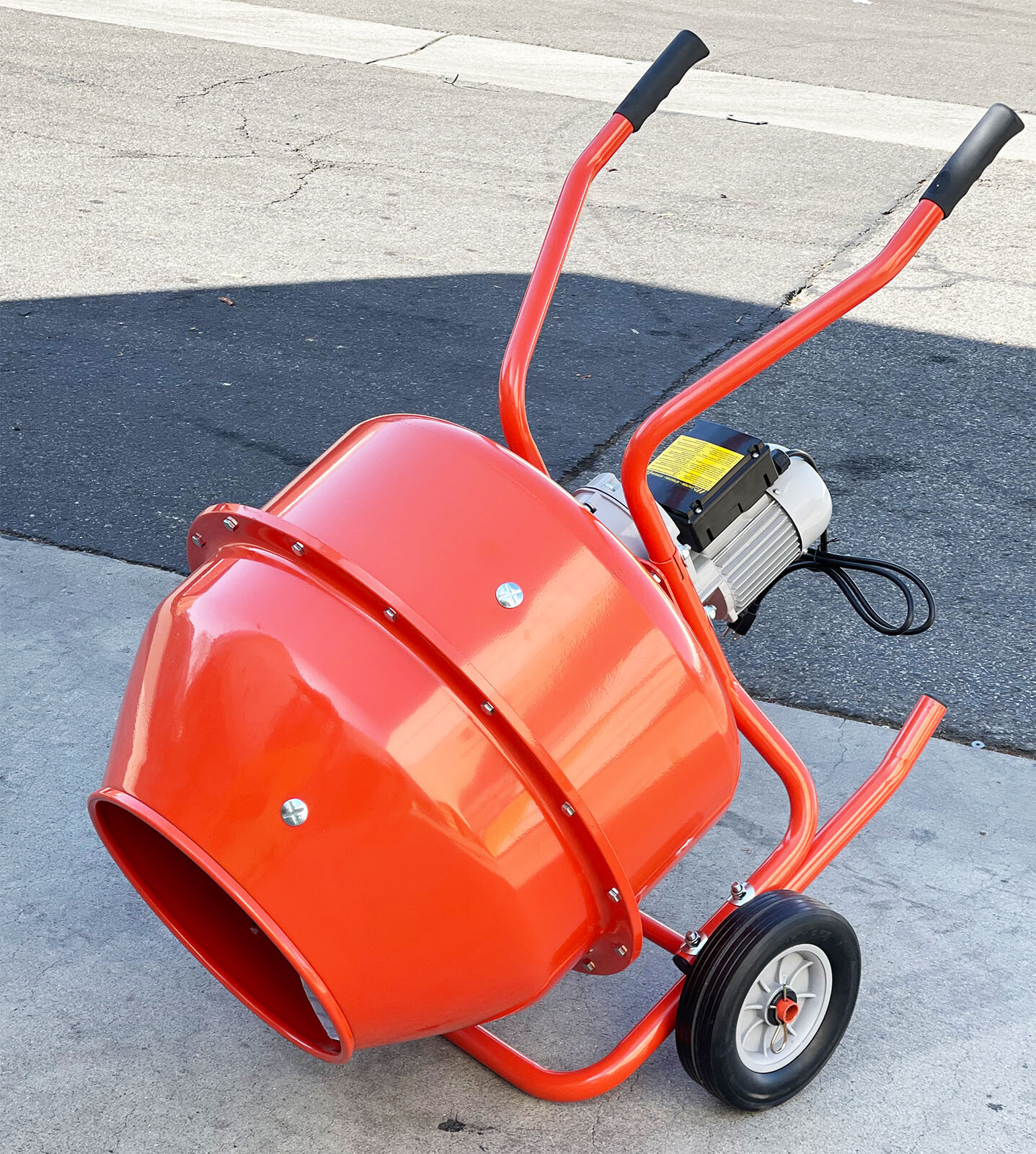 Portable 1/2HP 5 Cu. Ft. Horizontal Low Wheel Barrow Cement Mixer Mortar Stucco