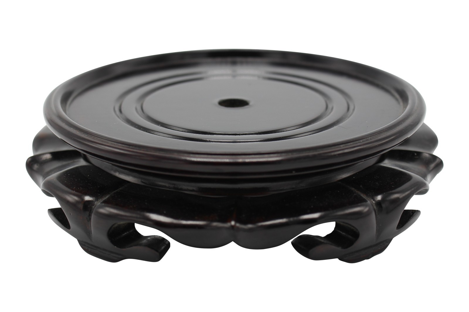 Chinese Round Lotus Wooden Vase Stand 2"- 12" D Wooden Base Home Decor