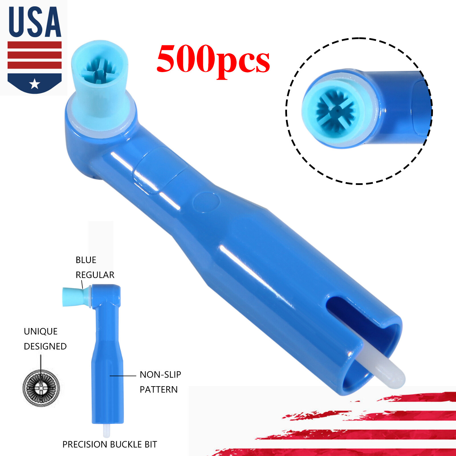 500 pcs Dental Disposable Prophy Angles Top Quality Money back guarantee! CE