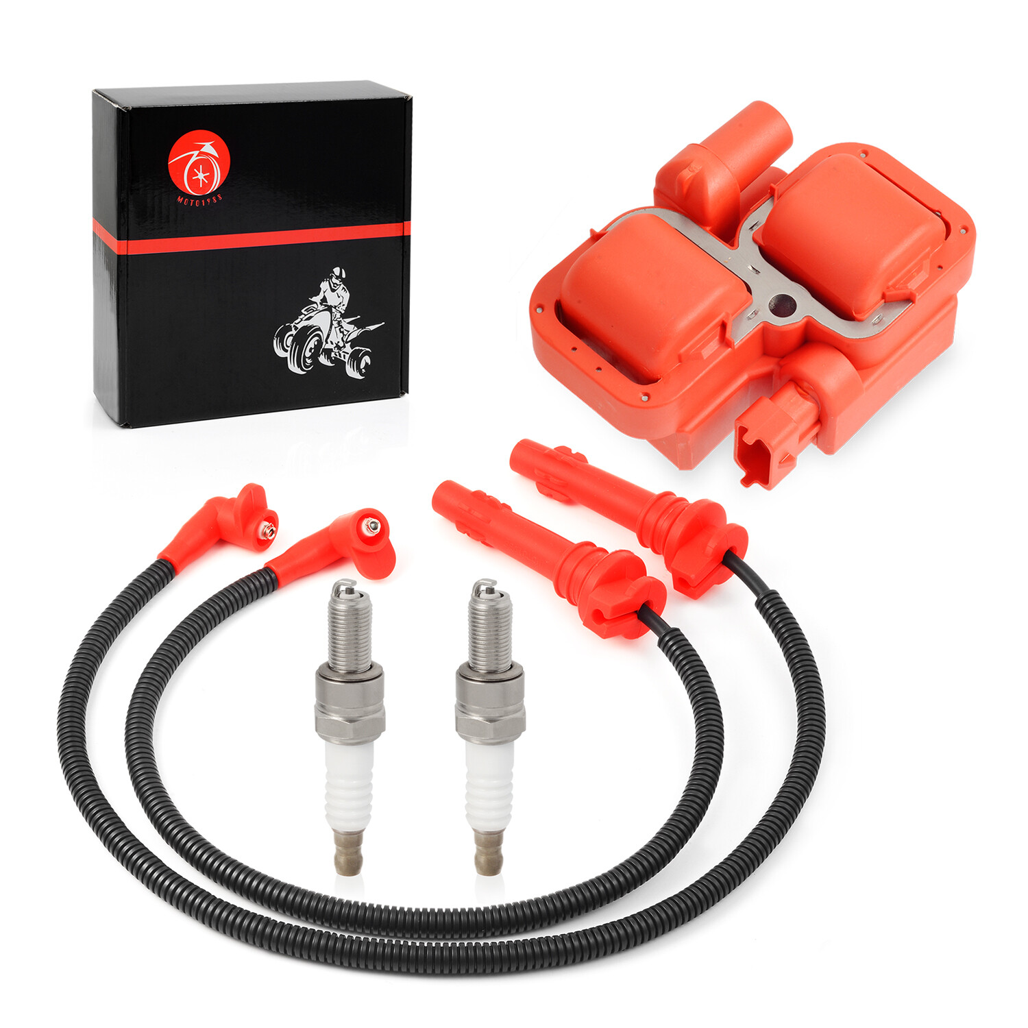 FOR Polaris Rzr Xp 900 4 900 Ignition coil Spark plug & Wire Cap 2011 2012-2014