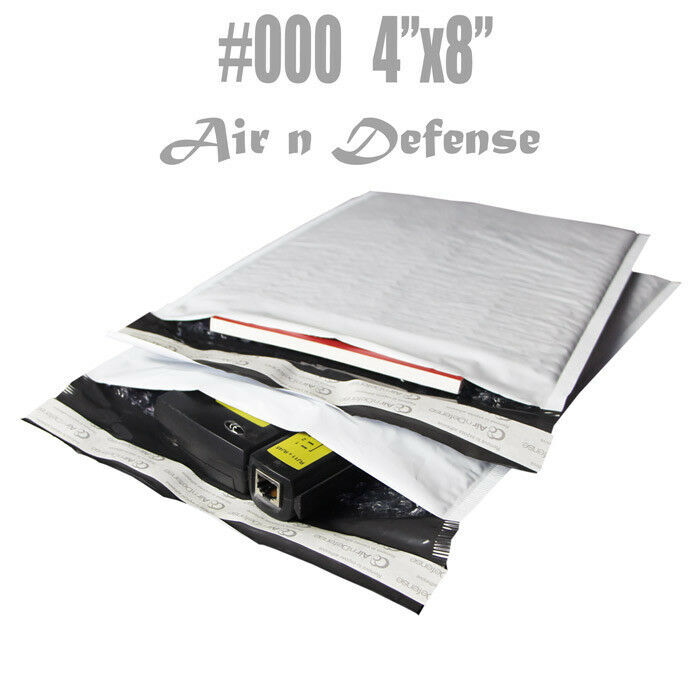 1000 #000 4x8 Poly Bubble Padded Envelopes Mailers Shipping Bags AirnDefense