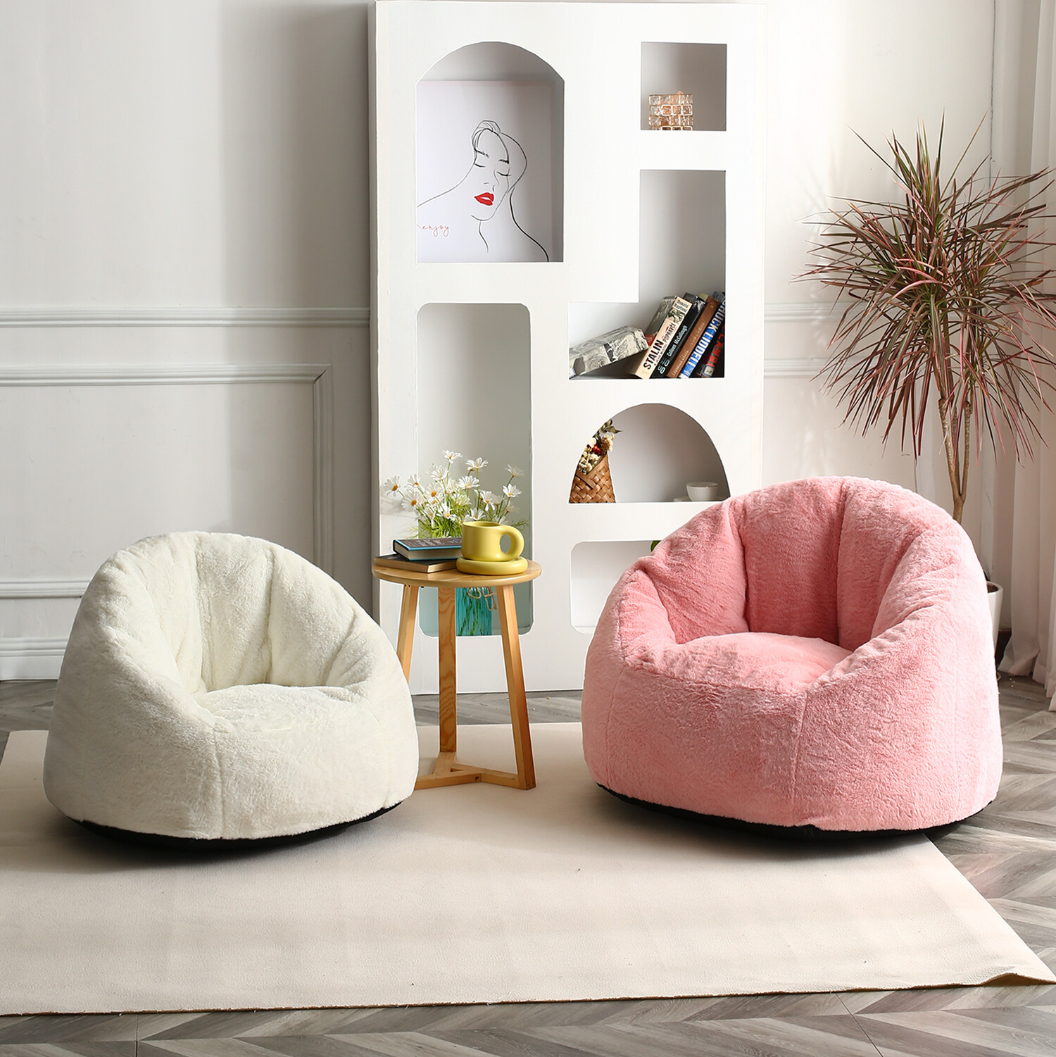 N&V Kids Bean Bag Chair, Girls & Boys Bean Bag Sofa Foam Filler, Kids Sofa Chair